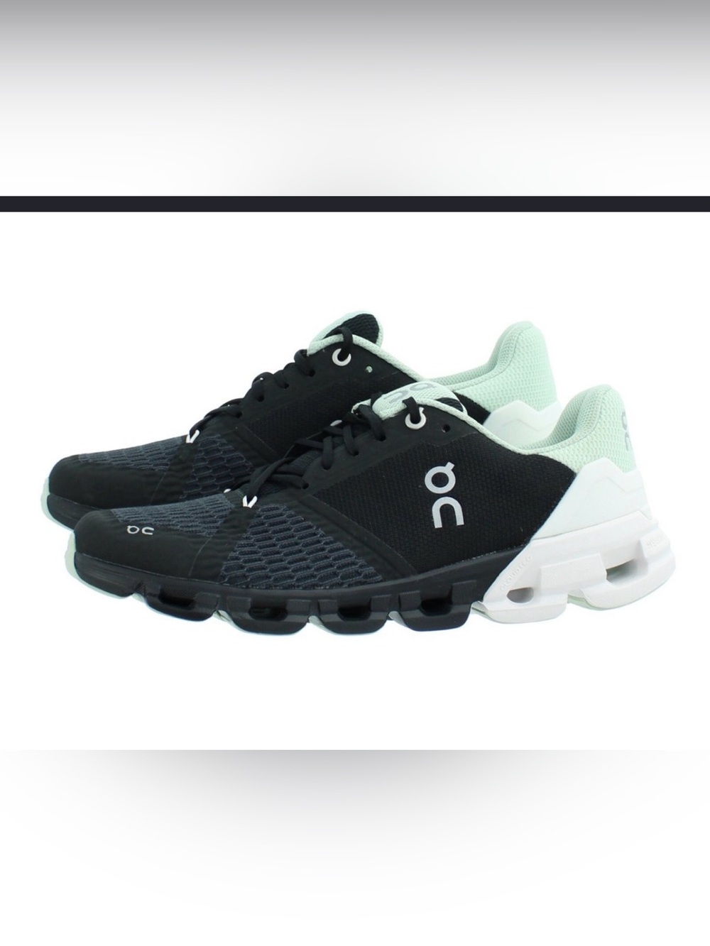 On Running  Black and Mint Athletic Sneakers